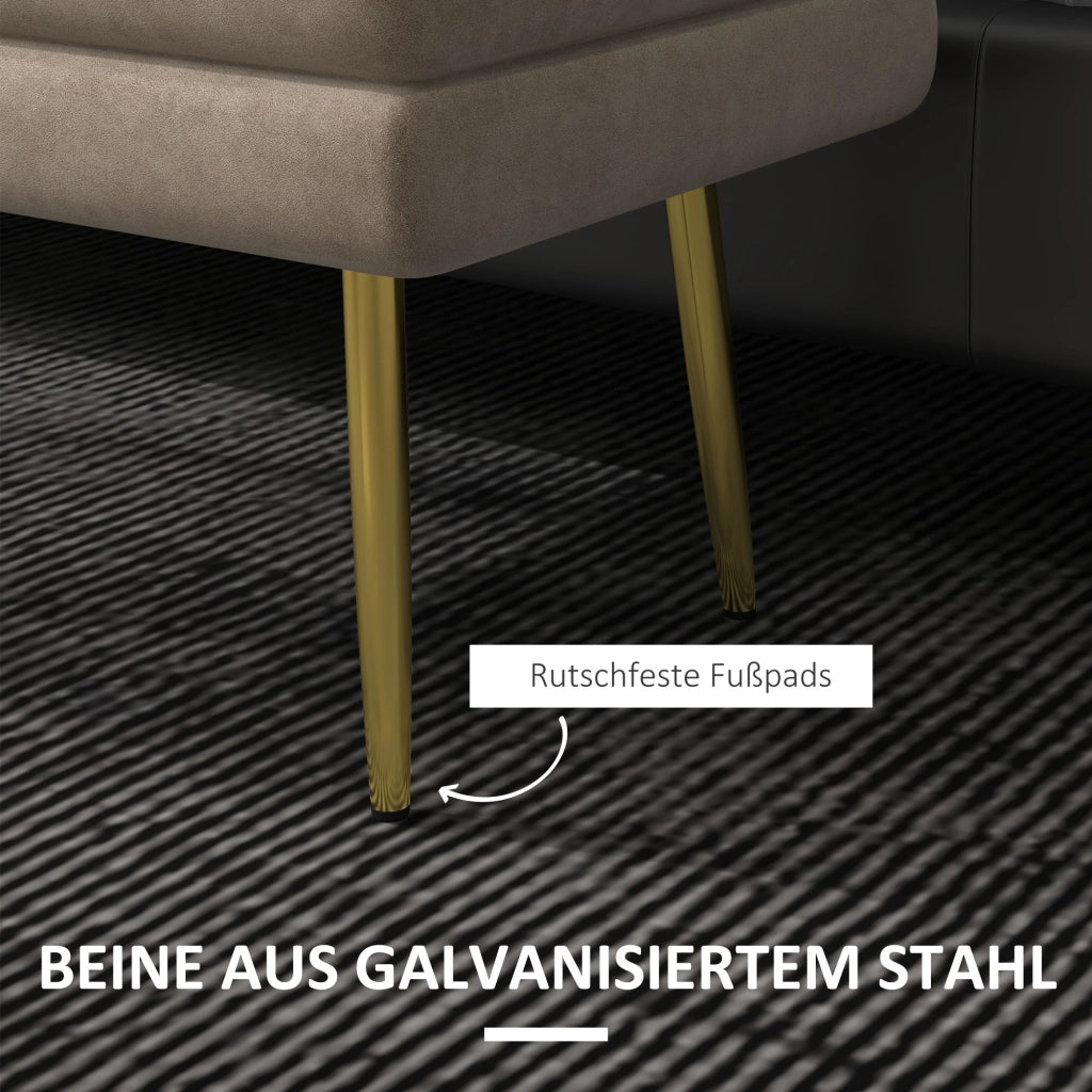 Panca imbottita con vano contenitore ¨C Xylo ¨C Struttura in acciaio, rivestimento beige, 79,5x37,5x43 cm