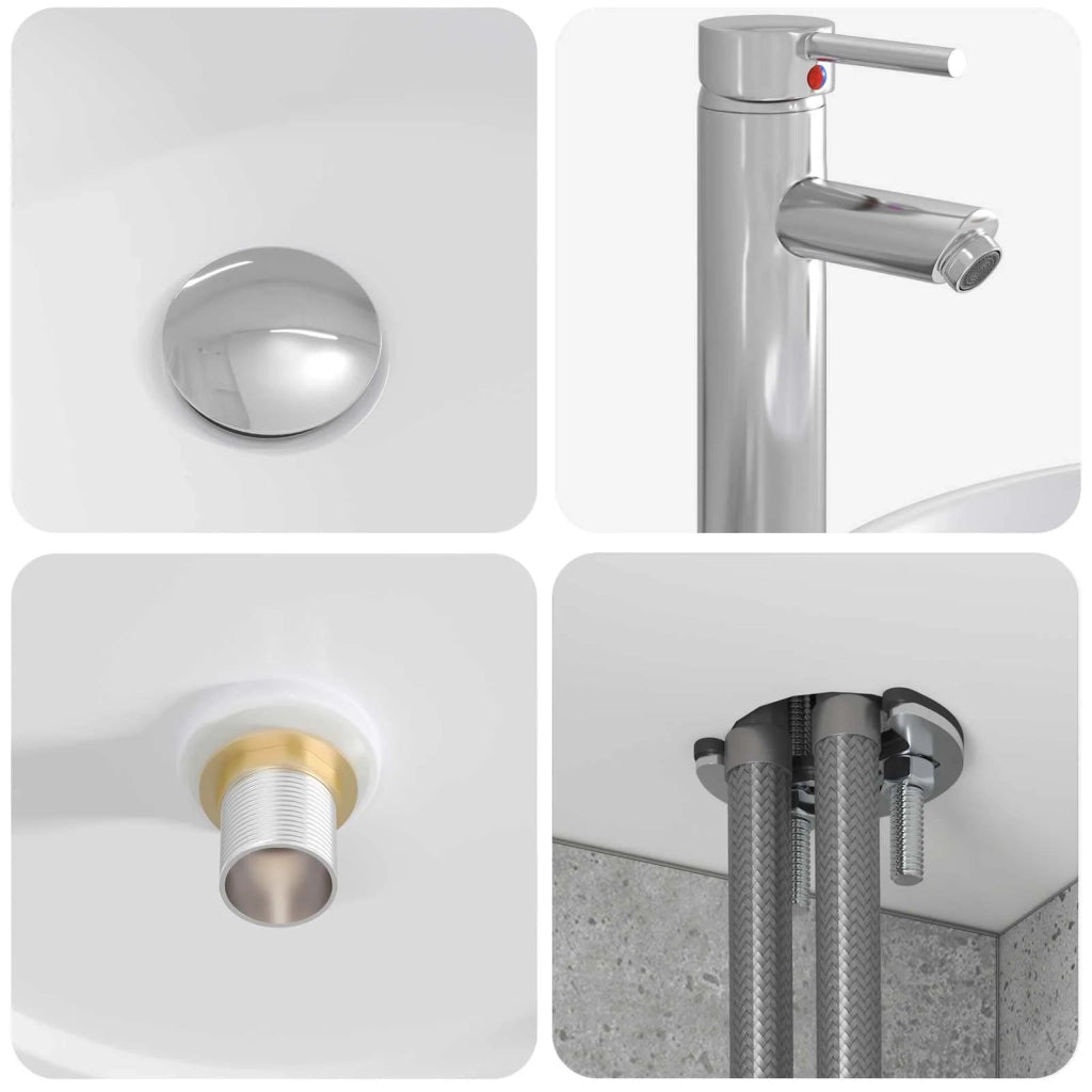 Set di Armadi da Bagno 3 pz Grigio Cemento 3405730