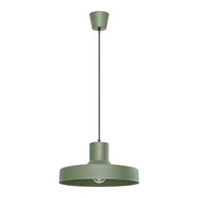 Lampada a sospensione BILO in acciaio verde oliva, lampadina E27, moderna, rotonda, 35 cm