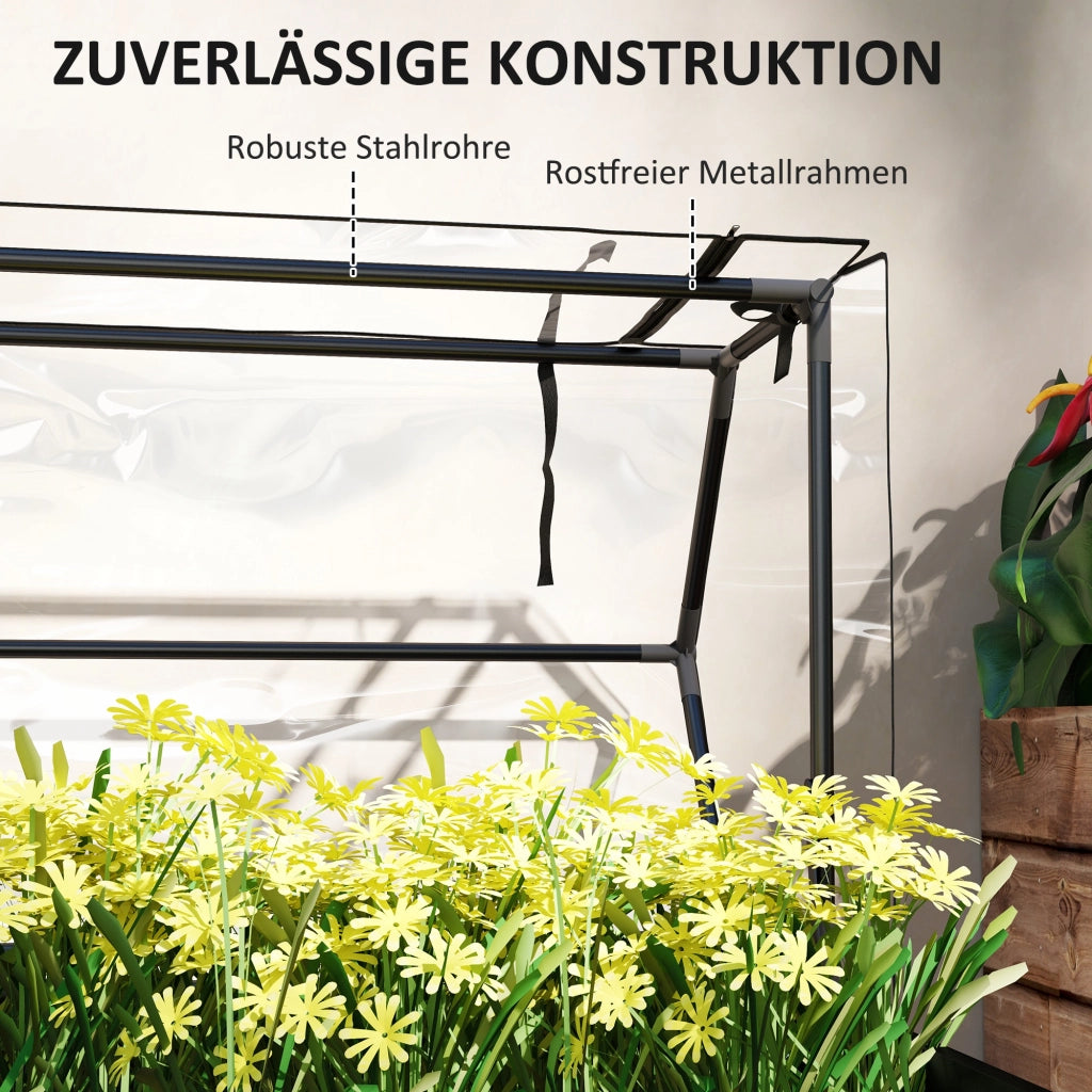 Letto da Giardino Rialzato con Copertura ¨C zephmum ¨C 100x48x124 cm Nero