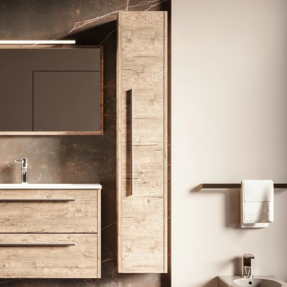Colonna sospesa altezza 150cm rovere naturale reversibile | Aoki