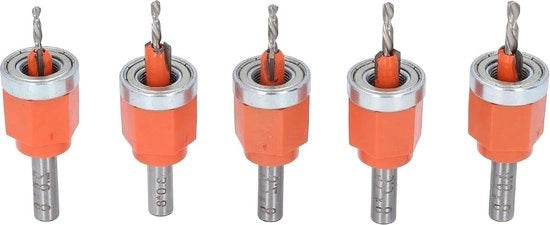 Set di punzoni a vite 5 pezzi - 28 mm 3 mm 32 mm 35 mm 4 mm - punzoni a tazza per foratura - chiave - lavorazione del legno - falegnameria.