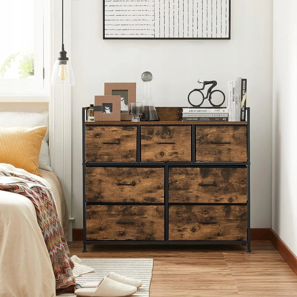Cassettiera industriale Valora in stile loft, marrone rustico | contenitore