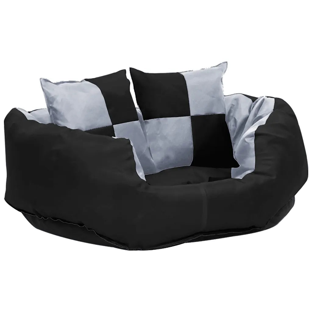 Cuscino per Cani Reversibile e Lavabile Grigio Nero 65x50x20 cm CFW3773697