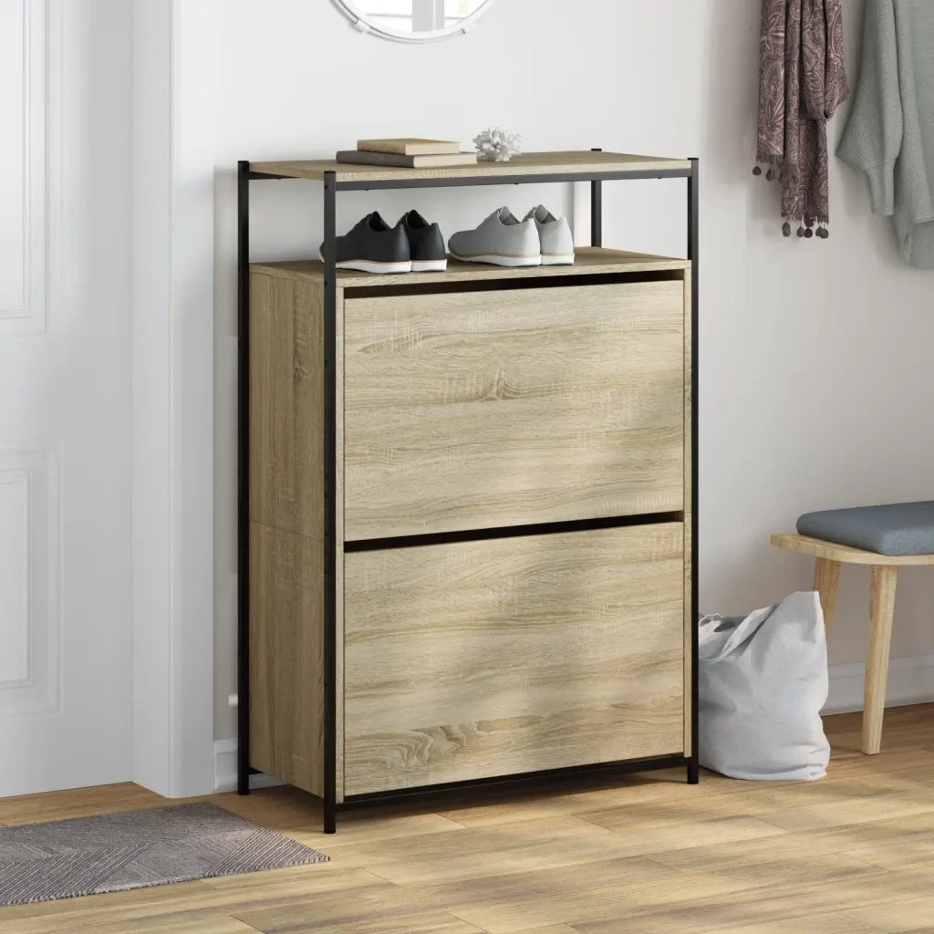 Scarpiera Rovere Sonoma 75x34x112 cm in Legno Multistrato 840035