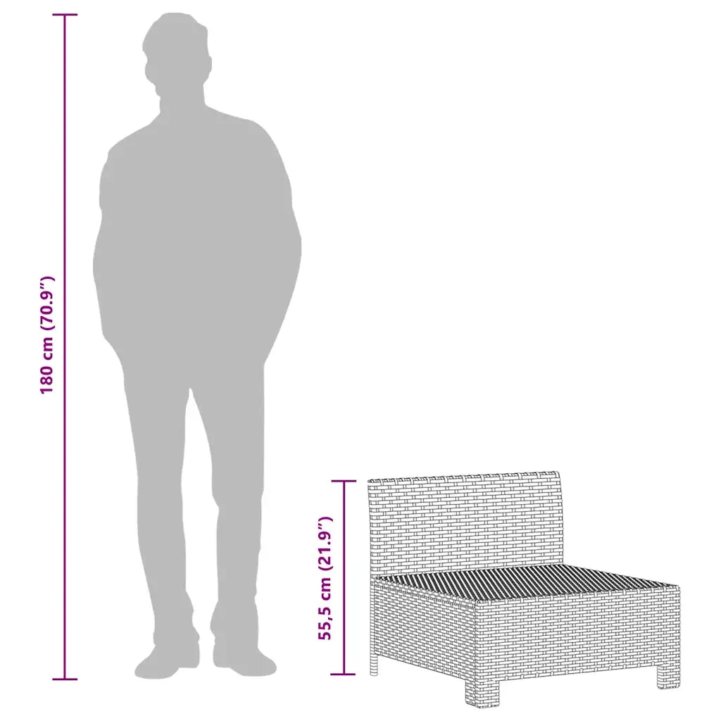 Set da giardino 3 pezzi con cuscini grigio in polyrattan 362692