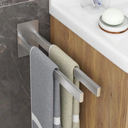 Supporto per asciugamano in acciaio inossidabile senza perforazione Supporto per asciugamano per attaccare o perforare Asciugamano a doppio strato per bagno, camera da letto, cucina in acciaio inossidabile Zaffiro