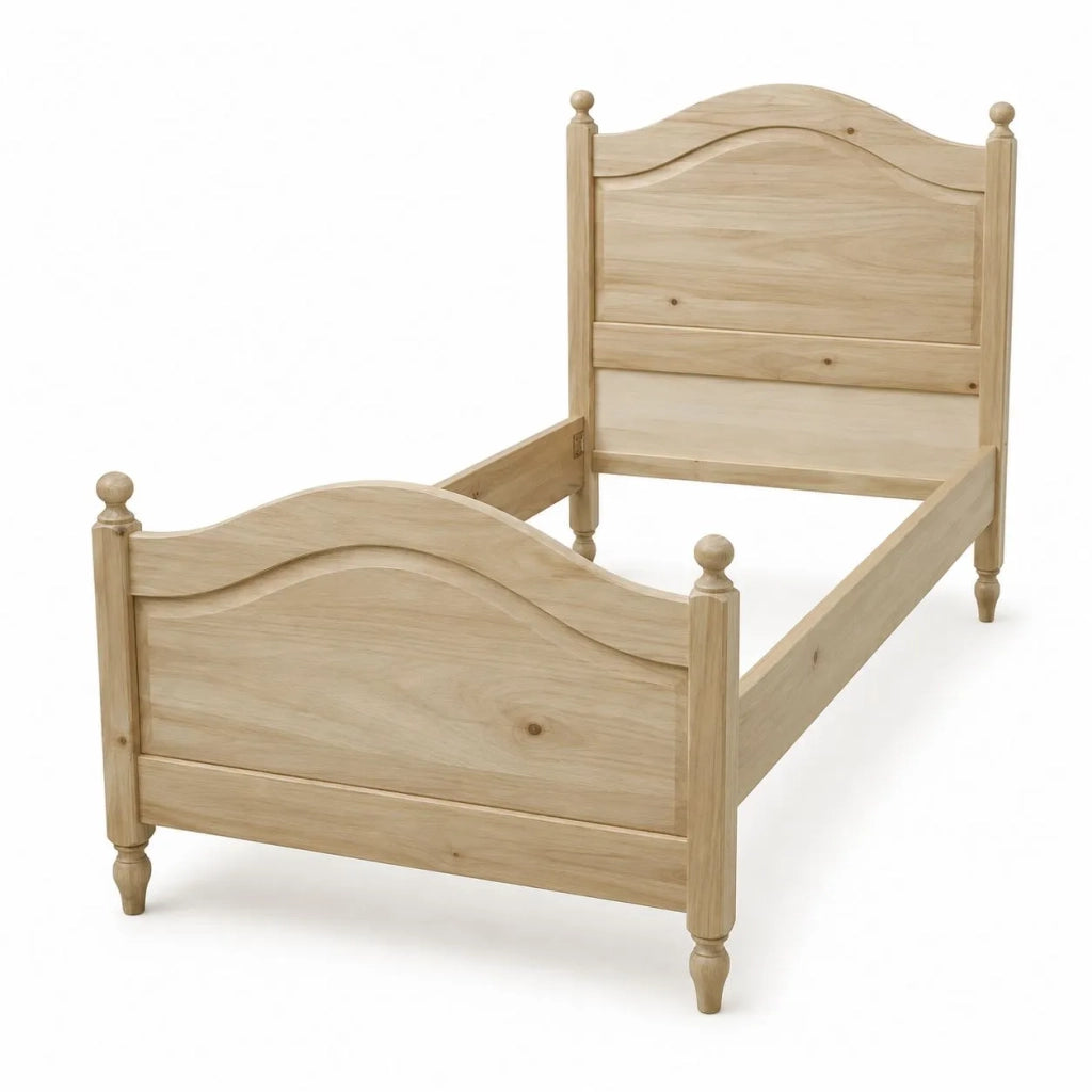 Letto singolo arte povera legno grezzo 99x212x112 - Mobili 2G