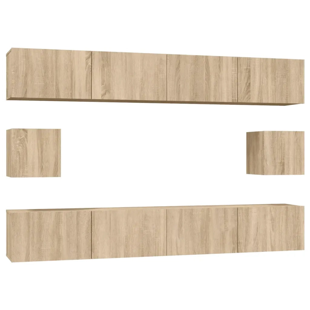 Set di Mobili Porta TV 6 pz Rovere Sonoma in Legno Multistrato 3114368