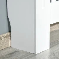 Copritermosifone in Legno Bianco per Caloriferi e Radiatori, con Doghe Verticali e Piano d'Appoggio, 78x19x81cm