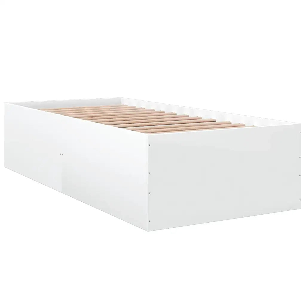 Giroletto-Struttura Letto Bianco 100x200 cm in Legno Massello 387865