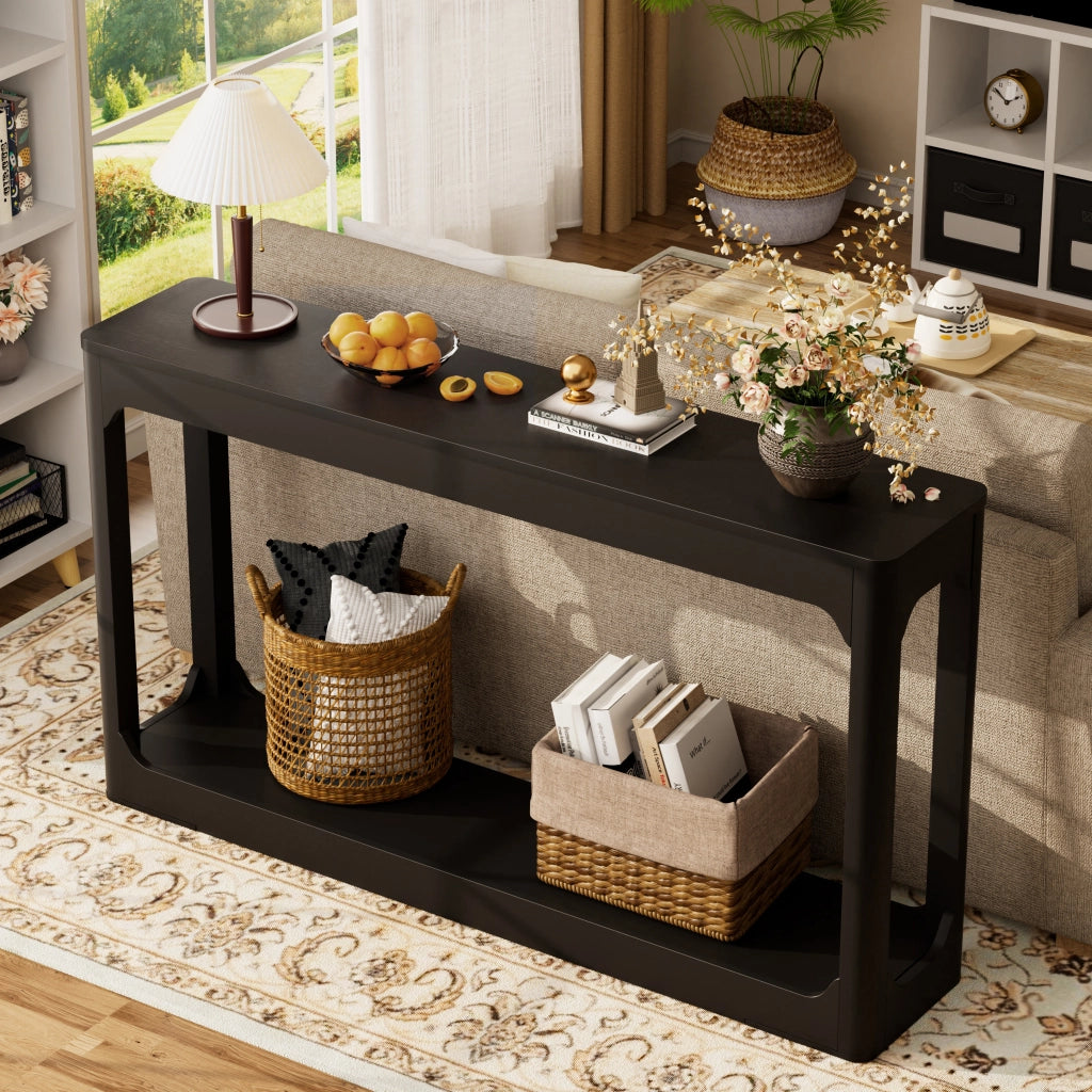 Consolle con ripiani aperti - per ingresso - in MDF - 145x37.5x14.5 cm - nero