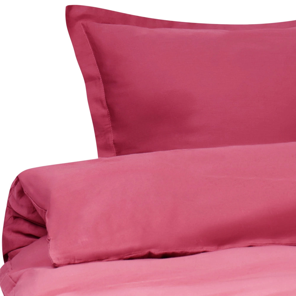 Set copripiumino e federa in cotone satinato bourdeaux 150 x 200 cm per una camera da letto moderna