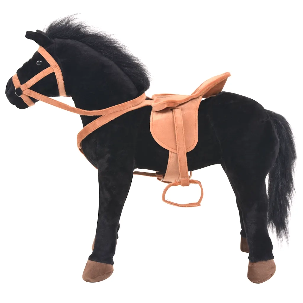 Cavallo in Peluche in Piedi Nero CFW6603207