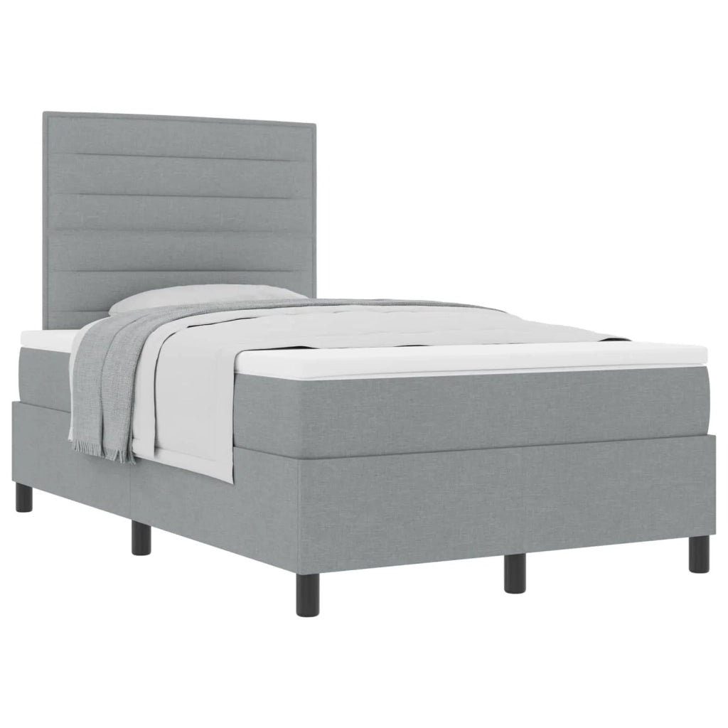 Letto a molle con materasso Grigio chiaro 120 x 200 cm Tessuto 3339301