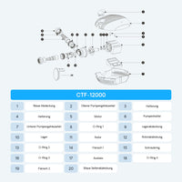 Pompa da laghetto CTF-12000 SuperECO 12000l/h 100W per circolazione e filtrazione acqua