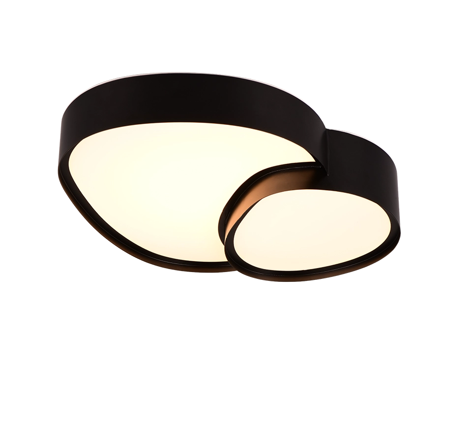 Plafoniera LED a forma organica, metallo, nero, L 44 cm, Rise