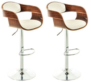 Set 2 Sgabelli Rйtro KINGSTON in similpelle Noce/bianco