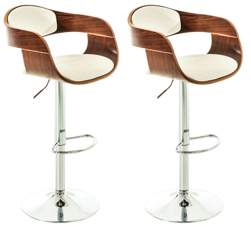 Set 2 Sgabelli Rйtro KINGSTON in similpelle Noce/bianco