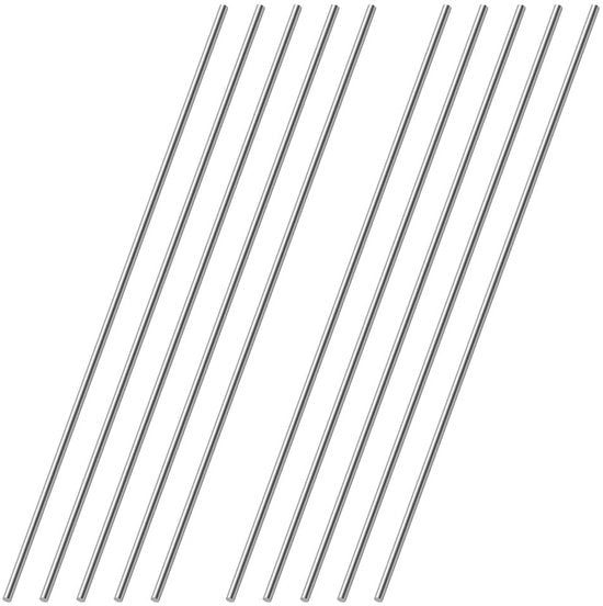 Stecche in acciaio inossidabile 1,5 x 300 mm - Massello/Rond - 10 pezzi - Alta Qualità - Adatto per modelli DIY - Resistenza all'ossidazione - Barra in acciaio inossidabile