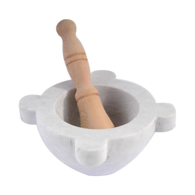 Mortaio Marmo Con Pestello Legno 18
