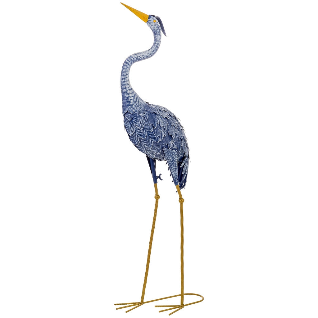 Figura decoración de metal azul 26x20x92h cm