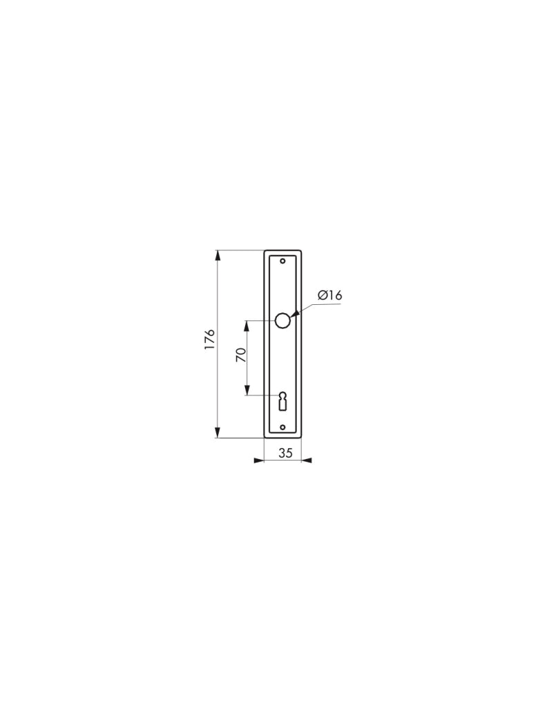 Placca d'ingresso per serratura da incasso con chiave, alluminio - THIRARD