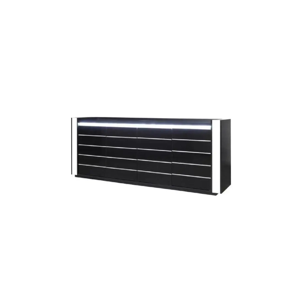 Set buffet LINA con 3 specchi nei colori nero e bianco