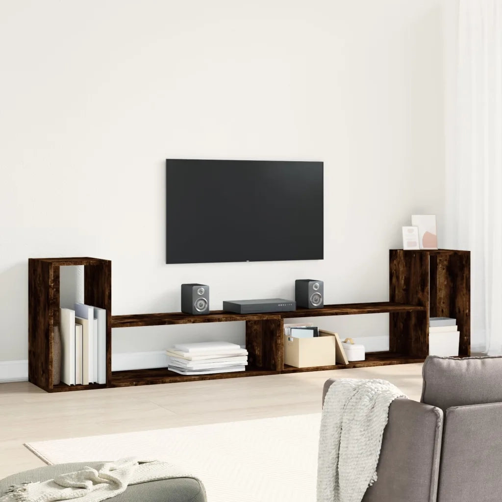 Mobili TV 2 pz Rovere Fumo 100x30x50 cm in Legno Multistrato 840797