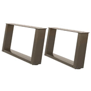 Gambe per Tavolino da Caffè a Forma di U 2 pz Acciaio Naturale 60x(30-31) cm Acciaio 4012751