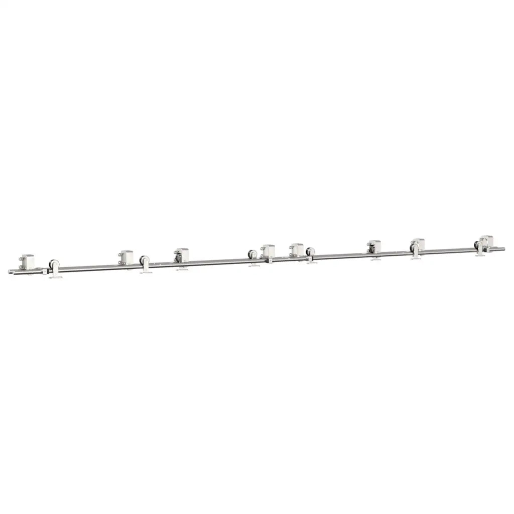 Kit Binari Porta Scorrevole 366 cm Acciaio Inossidabile Argento
