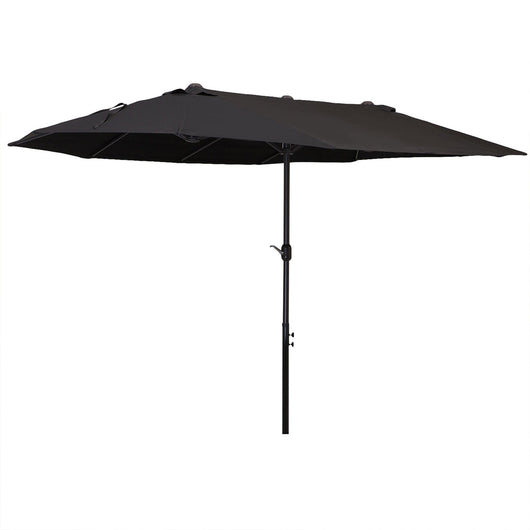Ombrellone da Giardino Doppio 460x270x240 cm in Acciaio e Poliestere Nero