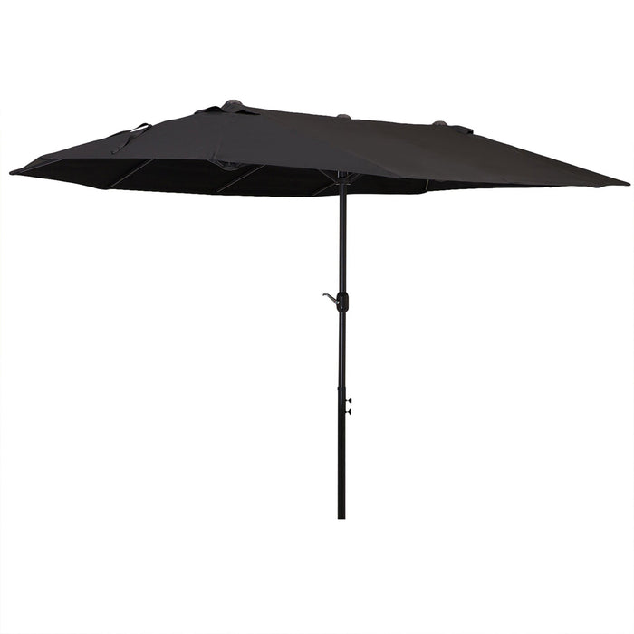 Ombrellone da Giardino Doppio 460x270x240 cm in Acciaio e Poliestere Nero