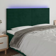 Testiera a LED-Testata con LED Verde Scuro 180x5x118/128cm in Velluto 477094