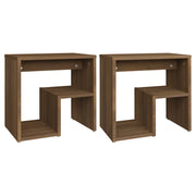 Comodini Rovere Marrone 2 pz-Set di 2 Tavolino da notte 40x30x40 cm in Legno Multistrato