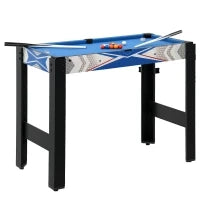 Tavolo da Gioco Multifunzione 5 in 1, Biliardo, Ping Pong, Hockey, Gioco d'Arcade Basket, Arco e Freccia, Blu