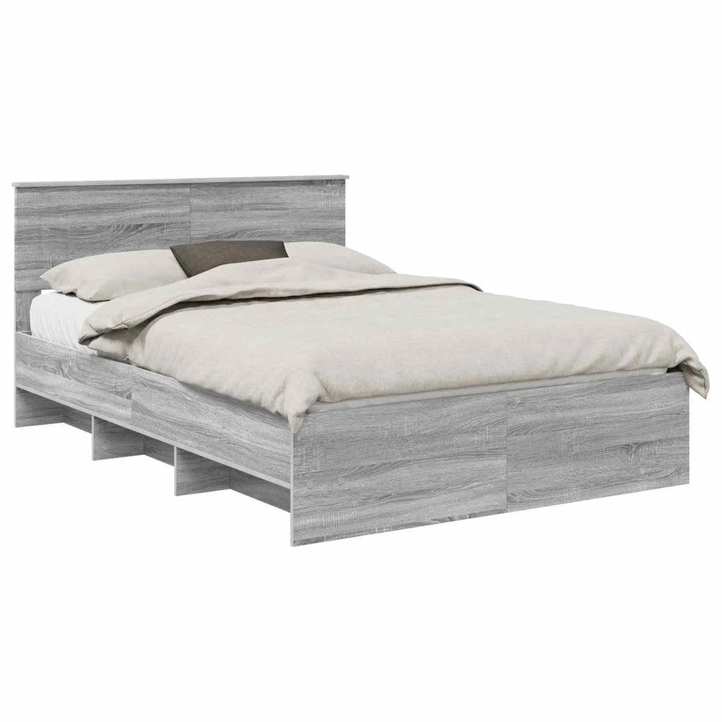 Struttura del letto con testiera Grigio Sonoma 150 x 200 cm