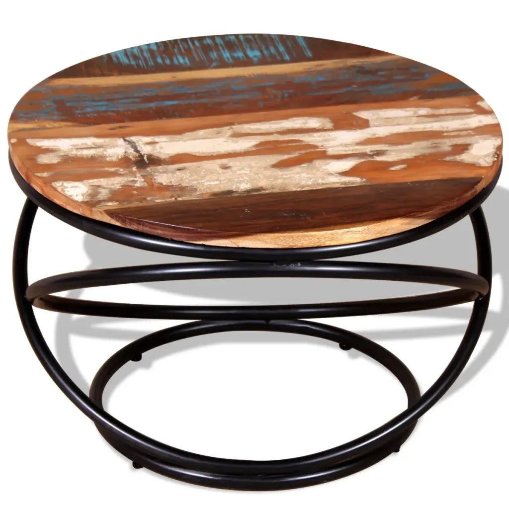 Tavolino da CaffÃ¨ in Legno Massello Recuperato 60x60x40 cm cod mxl 19432