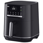 Braun friggitrice ad aria calda HF5075, 2000 W, 6 litri, doppia resistenza, rivestimento ceramico, 20 programmi, touch, nero grigio