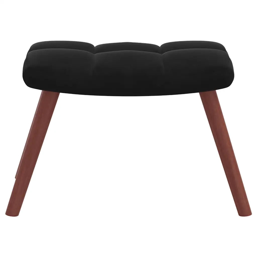 Divano Sedia-Poltrona Relax con Poggiapiedi Nero in Velluto 551461