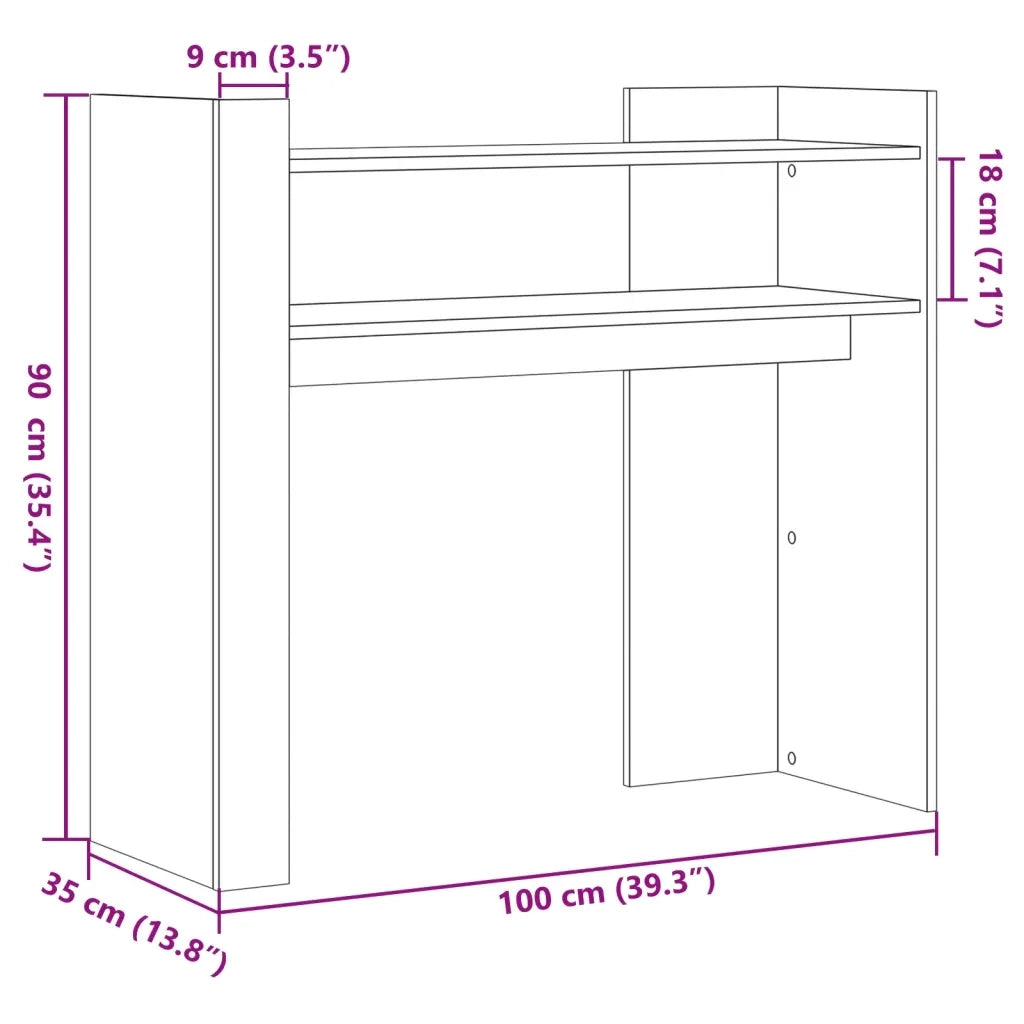 Tavolino Consolle Grigio Cemento 100x35x90 cm in Multistrato