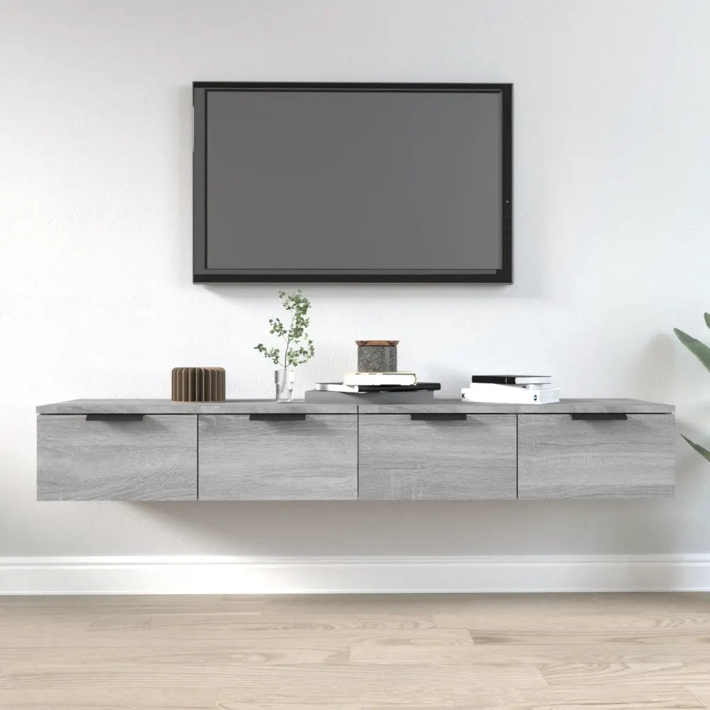 Armadietto a Muro | Mobili Pensili 2 pz Grigio Sonoma 68x30x20 cm Legno Multistrato