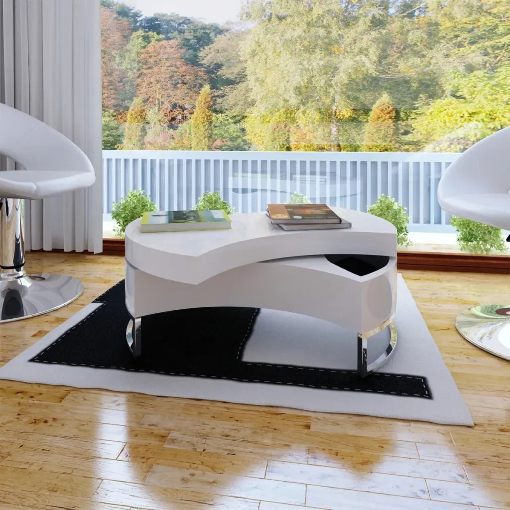 Tavolino da CaffÃ¨ Forma Regolabile Bianco Lucido  cod mxl 13806