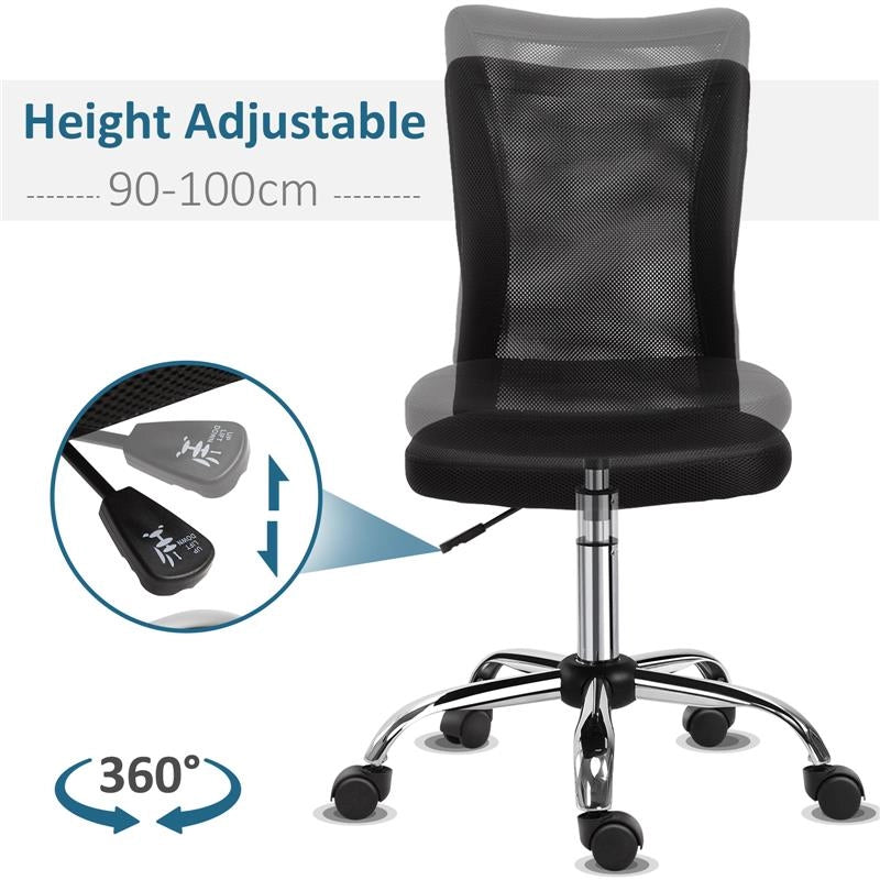 SEDIA DA UFFICIO ERGONOMICA GIREVOLE 5 RUOTE ALTEZZA REGOLABILE NERA
