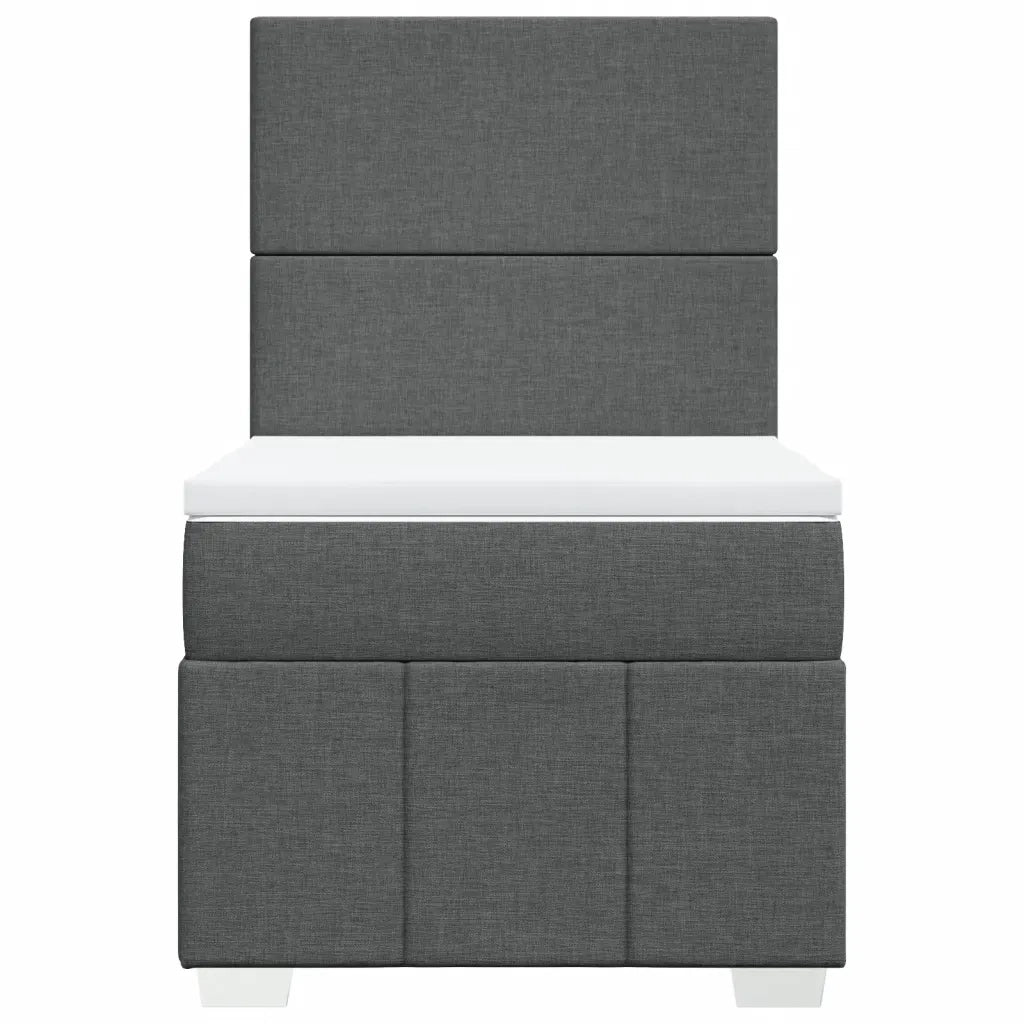 Giroletto a Molle con Materasso Grigio Scuro 90x190 cm Tessuto