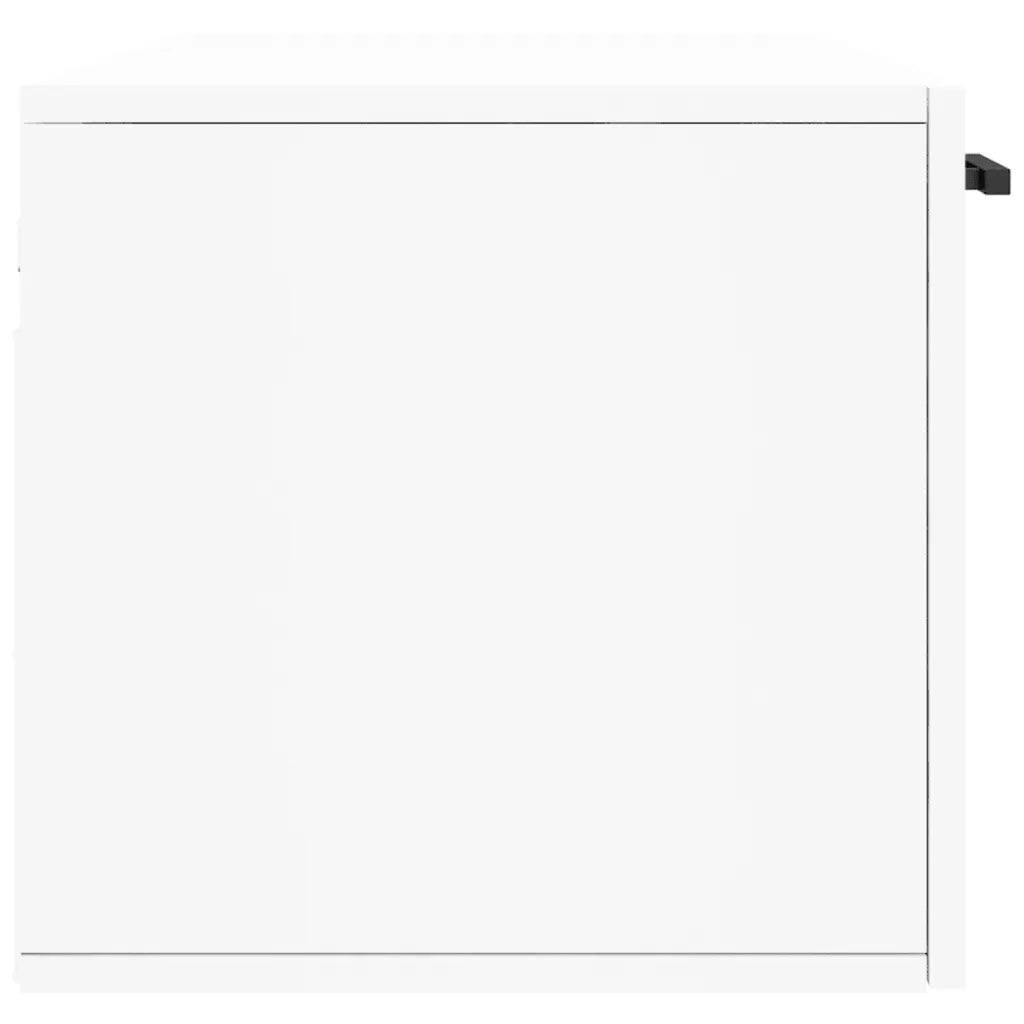 Mobiletto a muro funzionale pratico contenitore 100 x 36,5 x 35 cm stile contemporaneo legno composito bianco 02_0048893