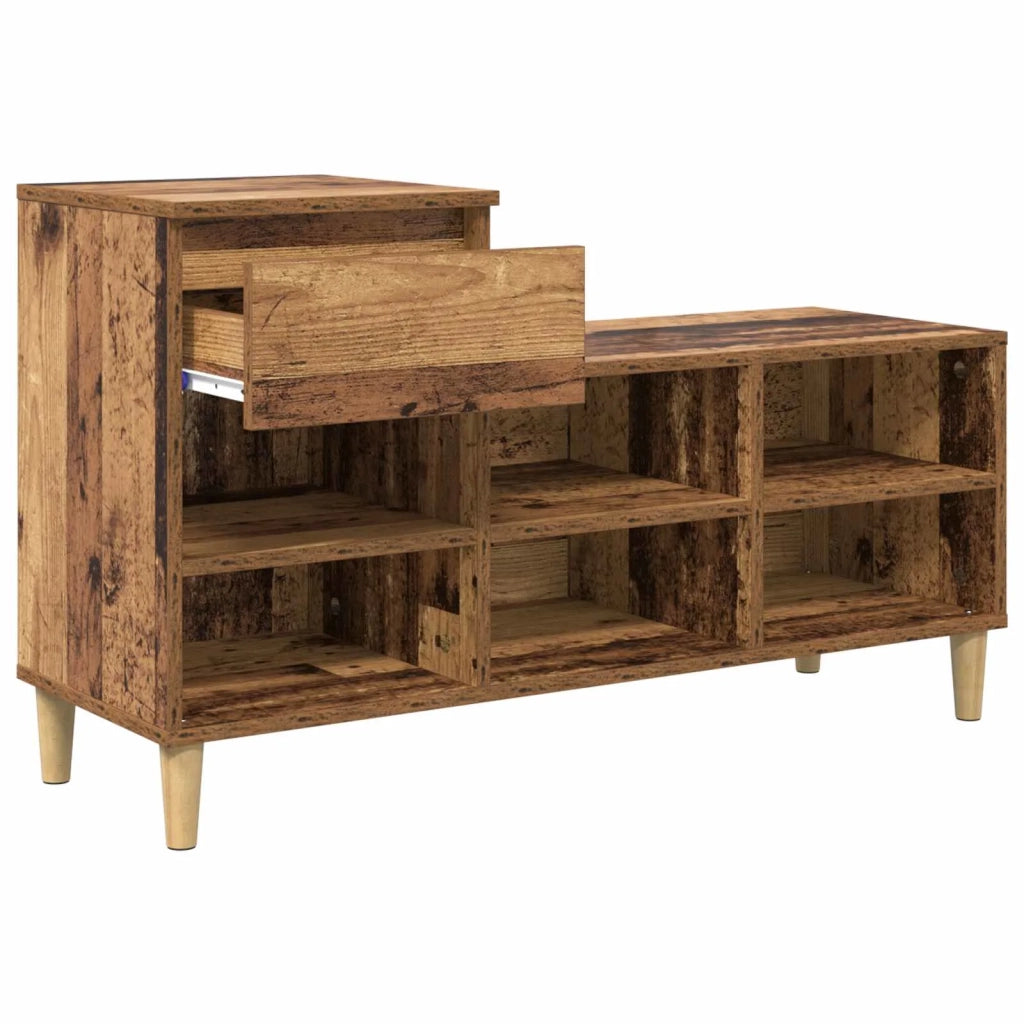 Scarpiera | Mobile per scarpe con cassetto Legno vecchio 102 x 36 x 60 cm