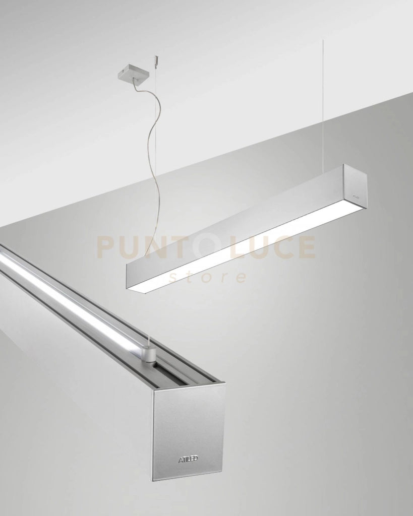 TURNER SOSPENSIONE A DOPPIA EMISSIONE ALLUMINIO 29W+15W 4000K 3570+1440LM OPALE 100CM