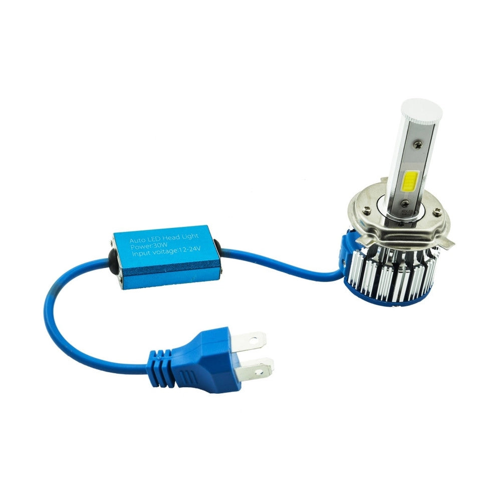 Trade Shop - Coppia Lampade Ricambio Fari Auto Led H4 Led 3200 Lumen 6000k 12v 40w + Ventola -
