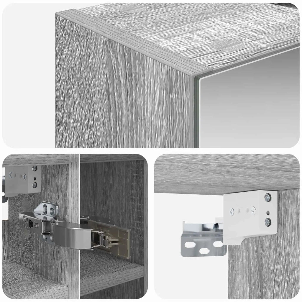 Mobiletto per specchio da bagno Grigio Sonoma 60 x 14,5 x 50 cm 889084